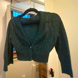 Express: emerald green button down sweater